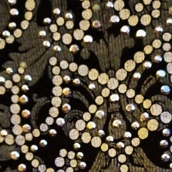 Vintage Y2K Maurices Graphic Flourish Rhinestone Black Long Sleeve Tee Women's L - Picture 7 of 16